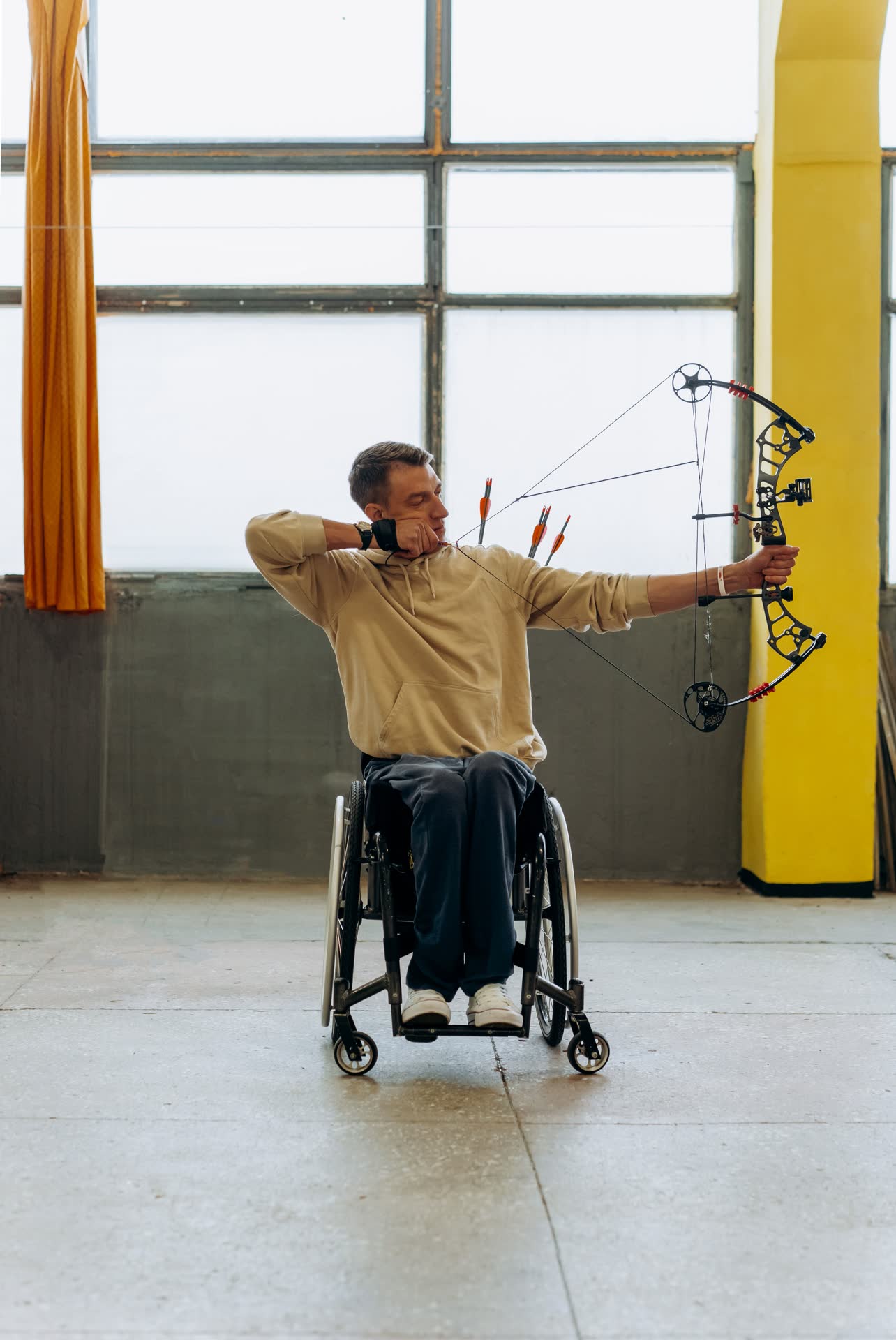 Athlète en situation de handicap en pleine performance